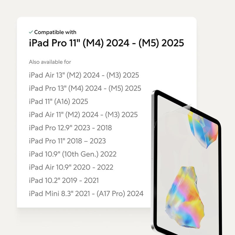 Paperlike 3 واقي شاشة (2x) لجهاز iPad Pro 11” (M5 2025 / M4 2024) – إحساس حقيقي بالورق، تركيب خالي من الفقاعات (فراشة)، يحمي طرف القلم - Image 2